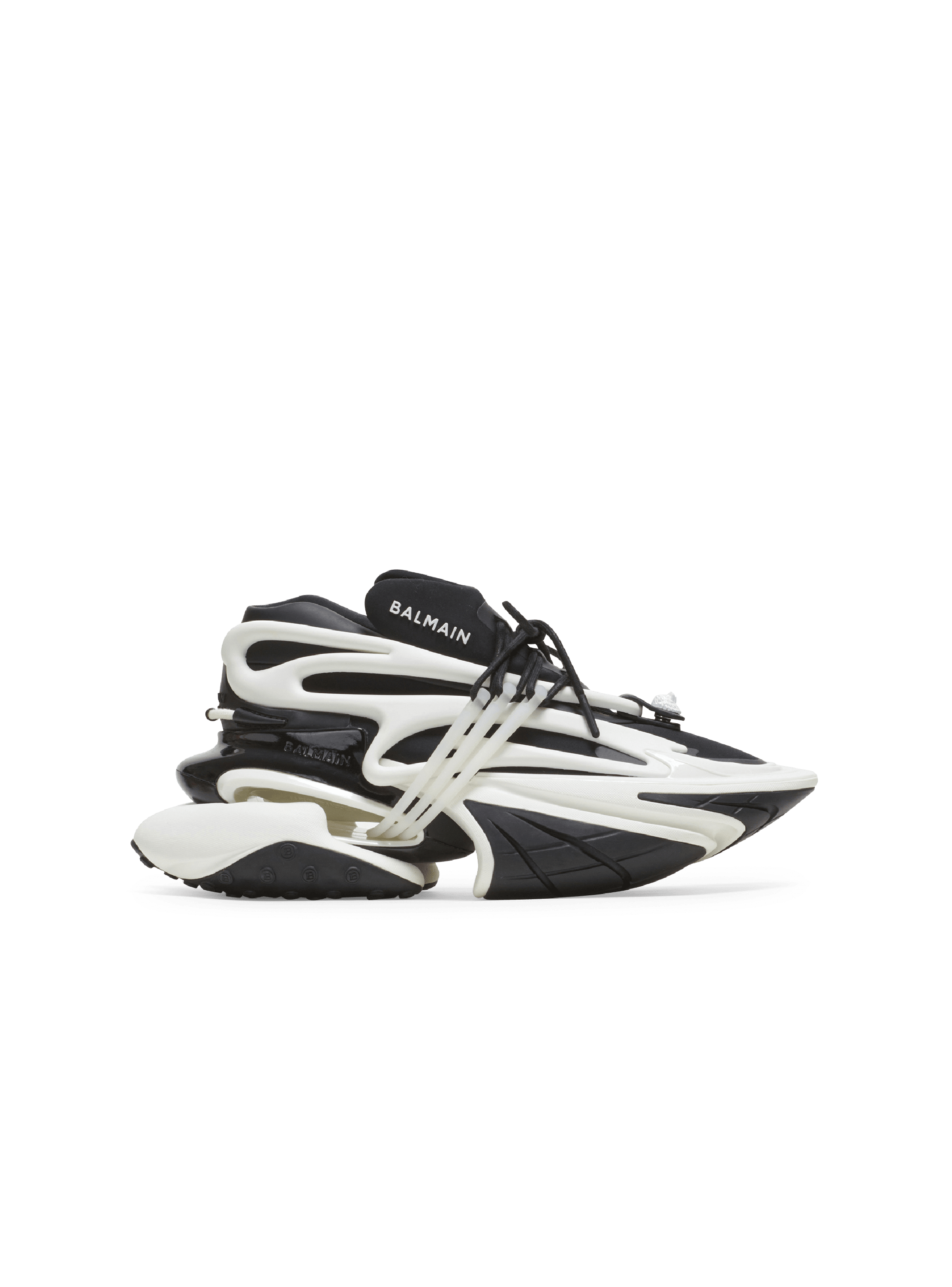 Sneakers Unicorn in neoprene bicolore e pelle, nero, hi-res